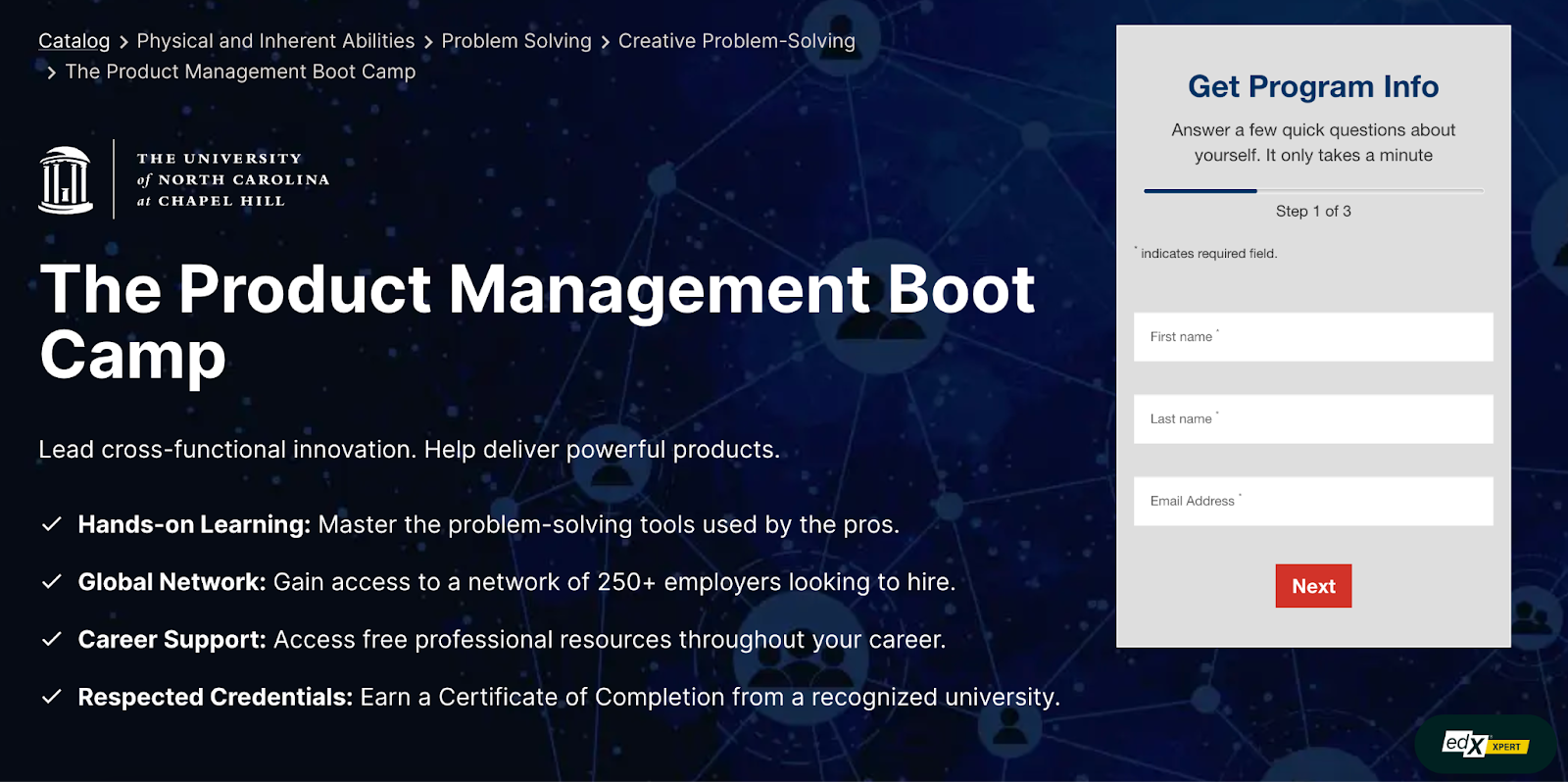 product management boot camp, unc chapel hill